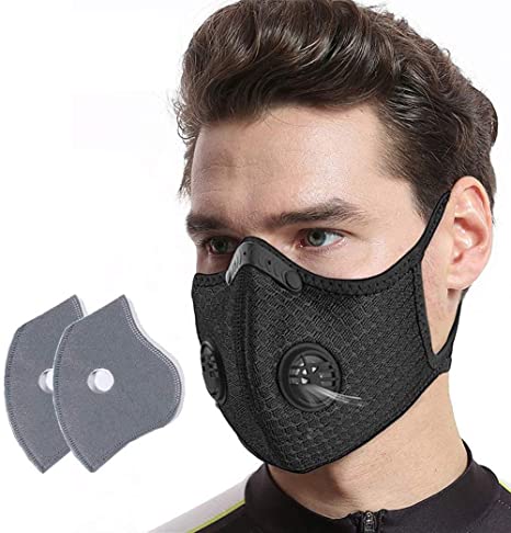 Adults Cotton Dust Màsc Bandanas with Breathing vlave/Activated Carbon Insert