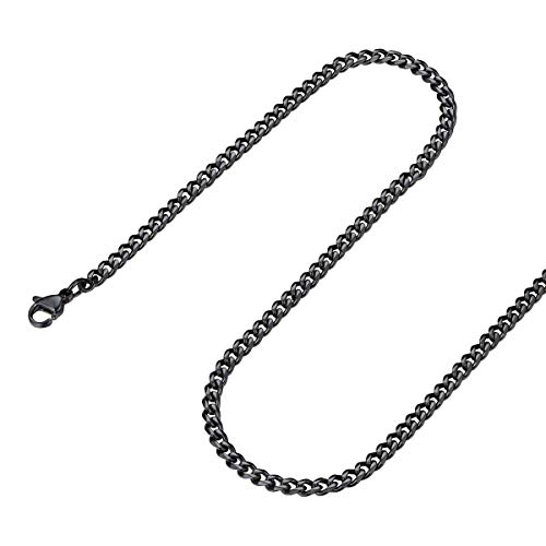 FOCALOOK Classic Mens 316L Stainless Steel Necklace Chain 18-30 inches Solid 3/6/9/12MM
