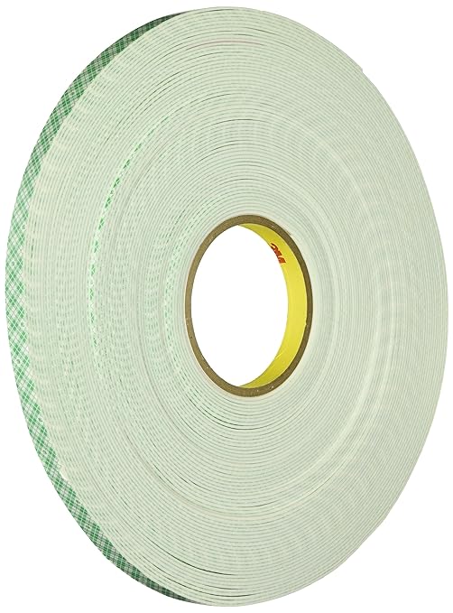 3M - 3M 4016 0.5" X 36YD 4016 Natural Polyurethane Double Coated Foam Tape, 0.5" width x 36yd length (1 roll)