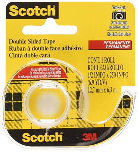 Scotch Double Sided Tape, 12.7mm x 6.3m, 1 Roll, (136NA)