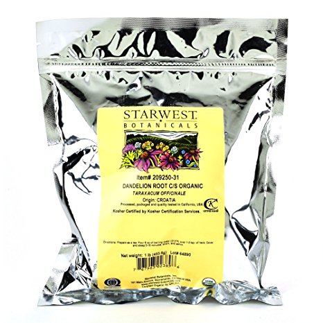 Starwest Botanicals Organic Dandelion Root Tea [1 Pound] Bulk Cut & Sifted (C/S) Loose Tea (Pack of 2)