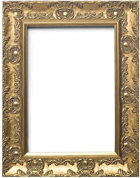 Paintings Frames Wide Ornate Shabby Chic Swept/Muse Picture/Photo/Poster Frame with an MDF Backing Board Hang-with Styrene Shatterproof Perspex Sheet - 20" x 24" Gold