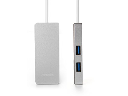 KOOTION Type C (USB-C) for Apple New MacBook- USB 3.1 Type-C to 2-Ports (Silver 2 Port With Charge Port)