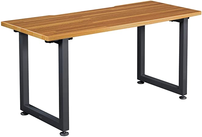Vari Table (60x30) - Computer Desk with Durable Finish & Built-in Cable Management Tray - Use as Standalone Workstation or Side Table - Work or Home Office Furniture - (Butcher Block)