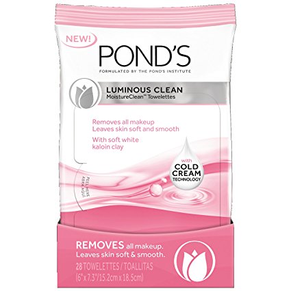Pond's Moisture Clean Towelettes, Luminous Clean 28 ct (Pack of 3)