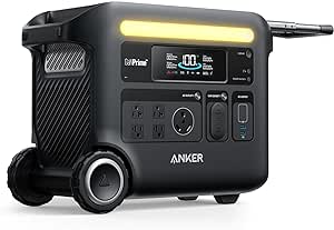 Anker SOLIX F2600 Portable Power Station, 2400W (Peak 3600W) Solar Generator, GaNPrime Battery Generators for Home Use, 2560Wh LiFePO4 Power Station for Outdoor Camping, and RVs (Solar Panel Optional) (Renewed)