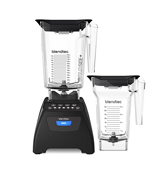 Blendtec C575A2301A-AMAZON Classic 575 Blender Bundle with Wild Side  Jar and Four Side Jar, Black