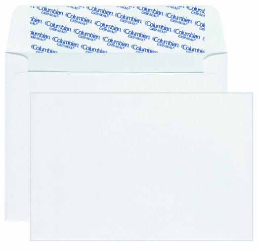 Columbian Invitation Envelopes, A9, Grip-Seal, 5.75 x 8.75 Inch, White, 100 Per Box (CO468)