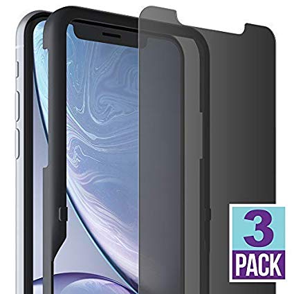 FlexGear iPhone XR Privacy Glass Screen Protector [New Generation] Designed for iPhone XR (3-Pack)