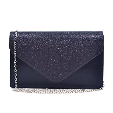 Dasein Frosted Satin Evening Clutch Crossbody Bag Purse Handbags Party Wedding Envelope