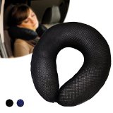 FY-Living Travel Neck Pillows for Travel Plane Travel Pillow Removable 3D Mesh Cover Easy to Carry Black 1-Pack