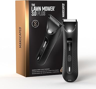 MANSCAPED® The Lawn Mower® 3.0 PLUS Groin & Body Hair Trimmer – Updated SkinSafe™ Trimmer Blade, Waterproof Wet/Dry Groomer, USB-C Rechargeable, Men’s Wireless Ball Shaver