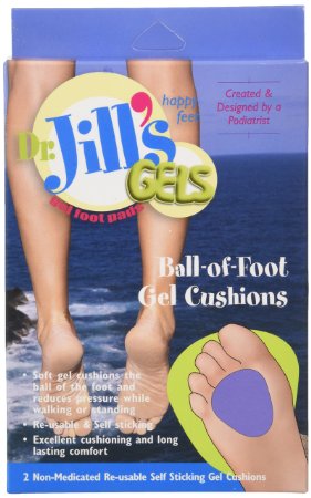 Dr Jills Gel Ball of Foot Cushions Self-Sticking and Re-Usable
