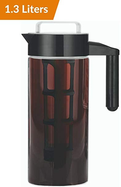 Cold Brew Coffee Maker 1.3L - Brewed Iced Coffee Maker - Glass Pitcher Cold Brewer System with Removable Filter
