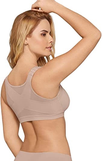 Leonisa Back Support Posture Corrector Wireless Bra Adjustable Front Closure