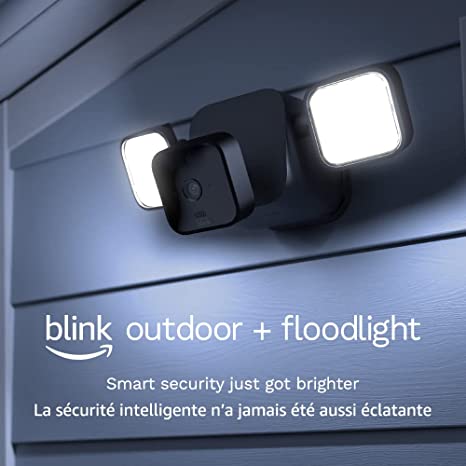 Blink Floodlight camera | Wireless smart security Outdoor camera   LED mount, two-year battery, motion detection | 3 camera kit (Black)