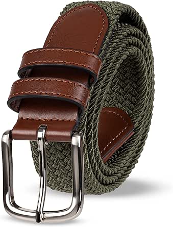 Amazon Essentials Men's Stretch Woven Braid Belt