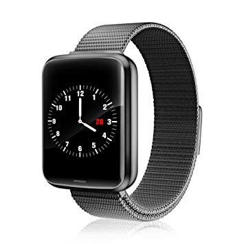 Chriffer Smart Watch, IP67 Waterproof Smartwatch of Milanese Loop with All-Day Heart Rate & Blood Pressure Monitor, Running GPS Tracker Sport Band Pedometer