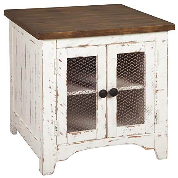 Signature Design by Ashley T459-3 Wystfield End Table, White/Brown