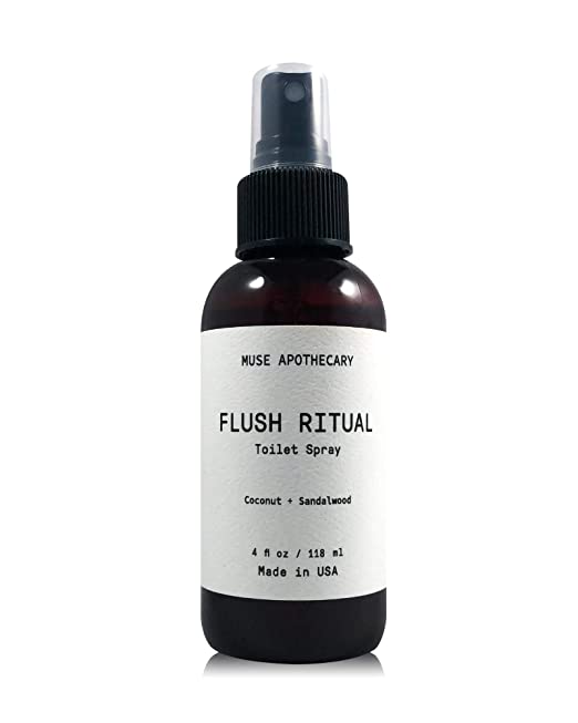 Muse Bath Apothecary Flush Ritual - Aromatic & Refreshing Before You Go Toilet Spray, 4 oz, Infused with Natural Essential Oils - Coconut   Sandalwood