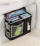Richards Homewares 6 Pocket Bedside Storage Mattress Book Remote Caddy Caddy Black