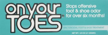 On Your Toes Foot Bactericide Powder - Eliminates Foot Odor for Six Months 21 grams One Pack