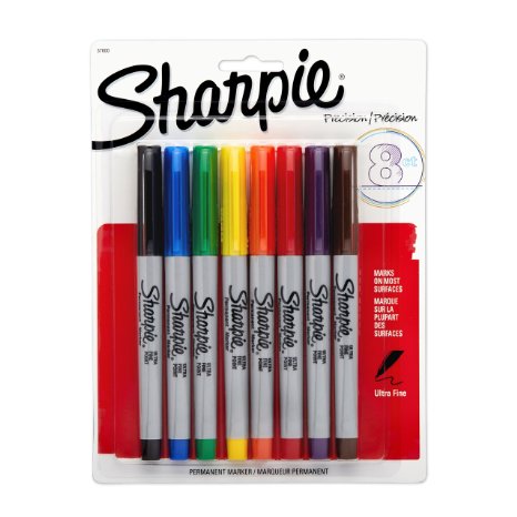 Sharpie Ultra Fine Point Permanent Markers, 8 Colored Markers(37600PP)