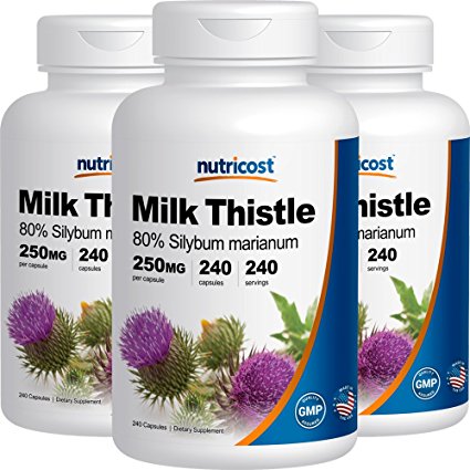 Nutricost Milk Thistle 250mg; 240 Capsules (3 Bottles)