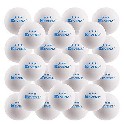 KEVENZ 50-Pack 3-Star Plus 40mm Orange Table Tennis Balls,Advanced Training Ping Pong Balls (White,50-Pack) (A1: White, 50-Pack, 40mm, Celluloid)