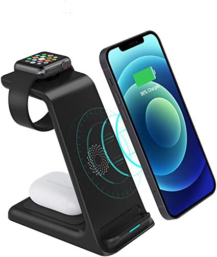 Wireless Charger, LIONAL 3 in 1 Charging Station, Charging Dock for AirPods, Watch Stand for Apple Watch, Qi Fast Charging Stand for Samsung Galaxy, iPhone Xs Max/Xs/XR and All Qi-Enabled Devices
