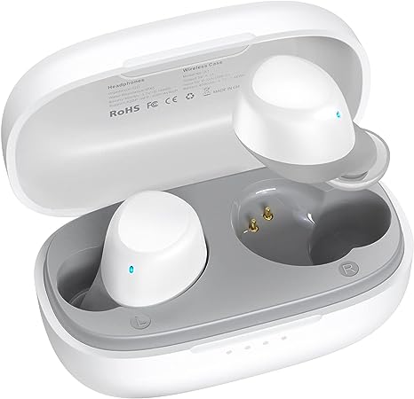 TOZO A1 Mini Wireless Earbuds Bluetooth 5.3 Earphones in Ear Light-Weight Headphones Built-in Microphone, Immersive Premium Sound Long Distance Connection Headset with Charging Case White