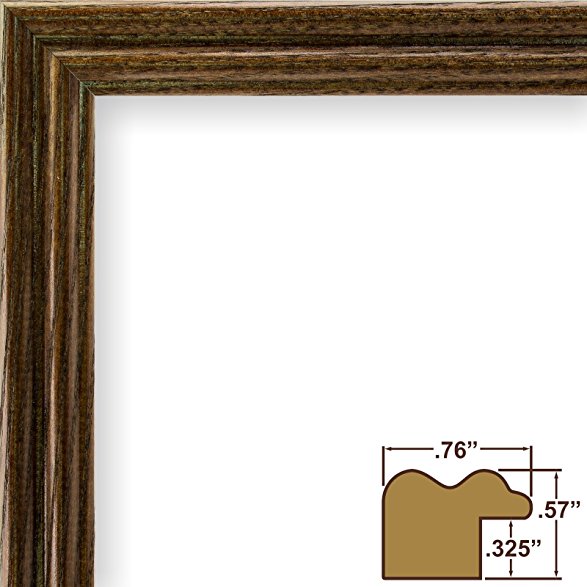 Craig Frames 200ASH216 24 by 36-Inch Picture Frame, Wood Grain Finish, .75-Inch Wide, Walnut Brown