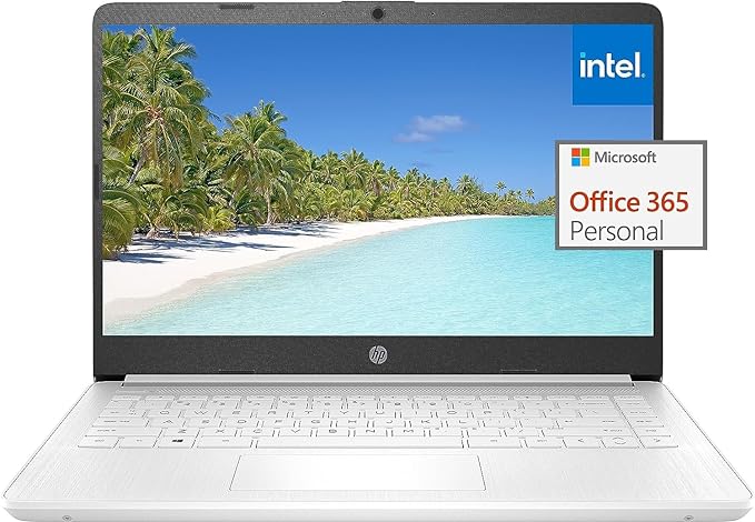 HP 2023 Newest 14" Ultral Light Laptop, for Students and Business, Intel Quad-Core N4120, 16GB RAM, 128GB Storage (64GB eMMC 128GB Micro SD), USB-A&C,Wi-Fi, Webcam, HDMI, 1 Year Office 365, Win11 S