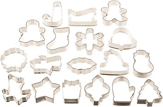 Wilton Holiday 18 pc Metal Cookie Cutter Set, 2308-1132