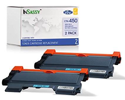 InSassy (TM ) Compatible Toner Replacement for Brother TN450 TN420 High Yield Toner Cartridge (2 Black Toner)