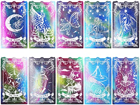 LET'S RESIN Tarot Cards Resin Molds Silicone, 10 Different Major Arcana Cards Molds, Large Tarot Silicone Molds, Epoxy Resin Molds for DIY Tarot Cards, Game,Decoration