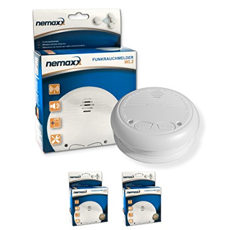 2x Nemaxx WL2 Wireless Smoke Detector - in accordance with EN 14604