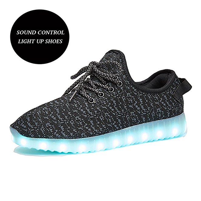 LEOVERA Men's & Women's LED Shoes USB Charging Light Up Shoes Flashing Sneakers