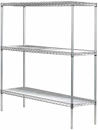 Omega 12" Deep x 60" Wide x 63" High 3 Tier Chrome Starter Shelving Unit