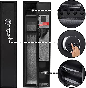 KAER Gun Safes for Home Rifle and Pistols Electronic Gun Security Cabinet Quick Access Gun Rifle Gun Security Cabinet Safes with Built-in Removable Storage Shelf…