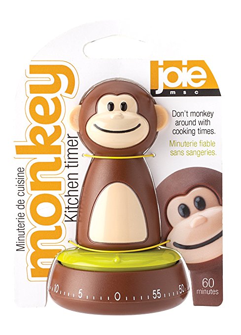 Joie Monkey Kitchen Timer, 60-Minute Mechanical, 4-Inches x 2.5-Inches