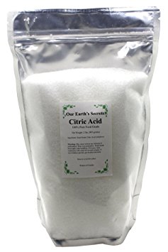 Citric Acid - 2 Lbs Food-Grade - 100% Pure Powdered Crystals - Our Earth's Secrets