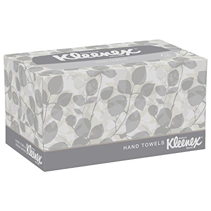 Kleenex Hand Towels with Premium Absorbency Pockets (01701), Hygienic Countertop Pop-Up Box, White, 120 Sheets / Carton, 18 Cartons / Case