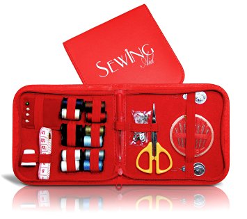 Sewing Aid - Small & Complete Emergency Sewing Kit Contains 12 Threads with Most Useful Colors for Travel, Home, & Outdoors - Instruction Sheet Included - Buy Now for Kids, Beginners, & Pros