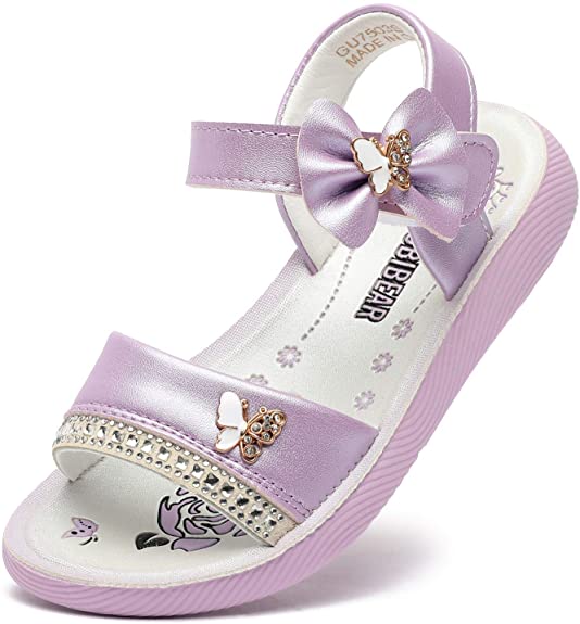 GUBARUN Toddler/Little Kids Open Toe Sandals Flower Glitter for Girls