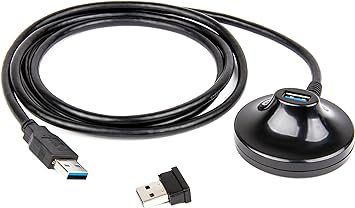USB Fingerprint Reader and Extension Cable Combo for Windows Hello Biometrics (Top-Facing Reader and Cable)