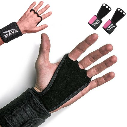 WOD Leather Gloves with Wide Wrist Support for Cross Fitness WODs and Gym Workouts