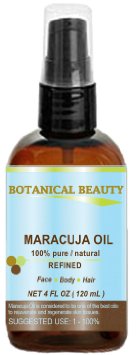 MARACUJA OIL. 100% Pure / Natural. Cold Pressed / Undiluted. For Face, Hair and Body. 4 Fl.oz.-120 Ml. By Botanical Beauty
