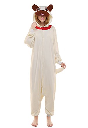 Newcosplay Adult Unisex Cat Dog Onesie Pajamas Costume
