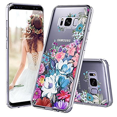 Galaxy S8 Plus Case, Galaxy S8 Plus Cover, MOSNOVO Floral Flower Garden Pattern Printed Clear Design Transparent Hard Case with TPU Bumper Protective Case Cover for Samsung Galaxy S8 Plus (2017)